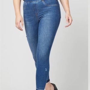 Spanks Blue Denim Large Tall Leggings
